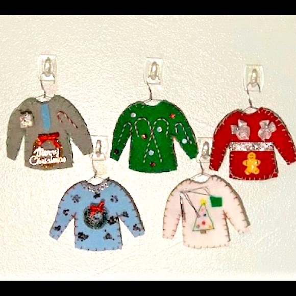 Hand Crafted Holiday Ugly Christmas Sweater Ornaments Set 4 Poshmark